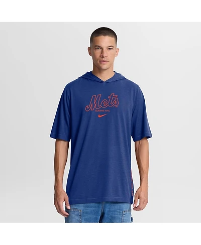 Nike Men's Royal New York Mets Arched Wordmark Tri-Blend Hooded T-Shirt
