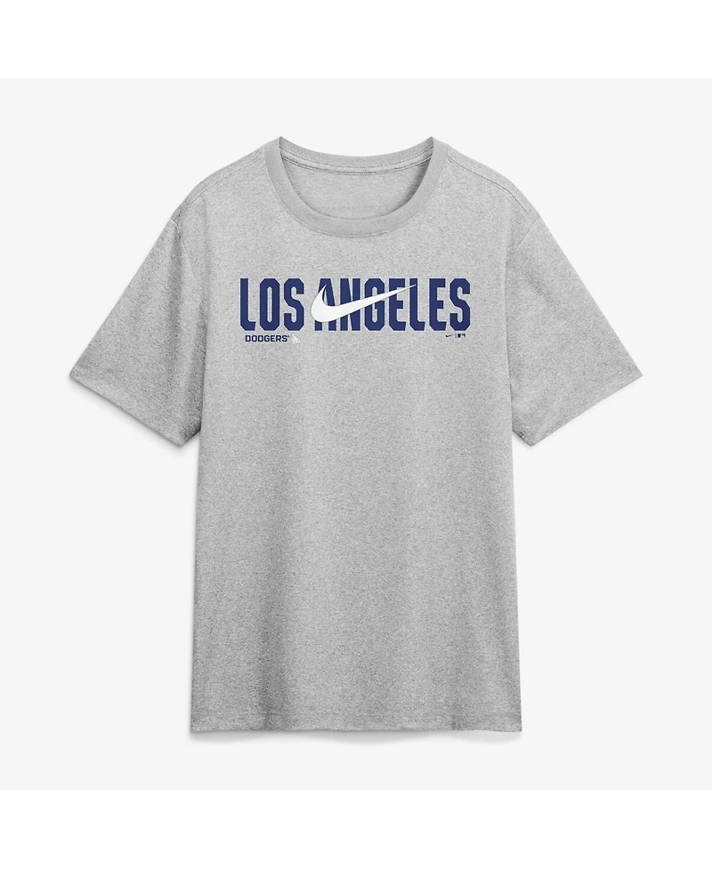 Nike Men's Heather Gray Los Angeles Dodgers Swoosh Legend Dri-fit T-Shirt