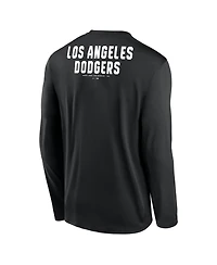 Nike Men's Black Los Angeles Dodgers 2-Hit Legend Dri-fit Long Sleeve T-Shirt