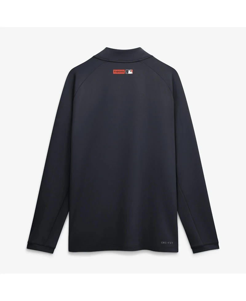 Nike Men's Navy Detroit Tigers Authentic Collection Dri-fit Raglan Half-Zip Pullover Sweatshirt