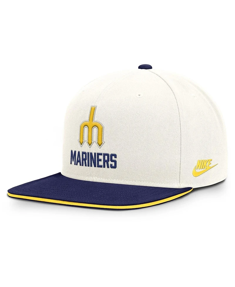 Nike Men's Cream/Navy Seattle Mariners Cooperstown Pro Dri-fit Snapback Hat