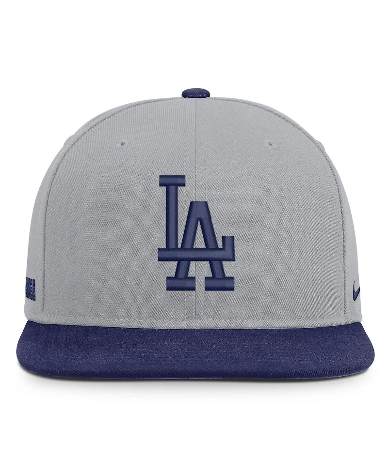 Nike Men's Gray/Royal Los Angeles Dodgers Primetime Pro Dri-fit Snapback Hat