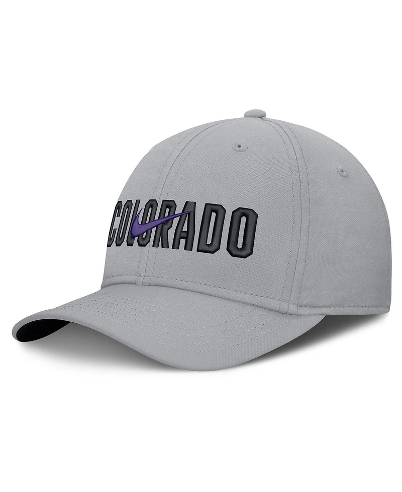 Nike Men's Gray Colorado Rockies Primetime Rise Dri-fit Flex Hat