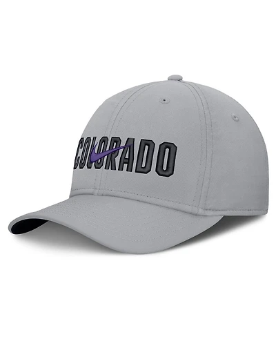 Nike Men's Gray Colorado Rockies Primetime Rise Dri-fit Flex Hat