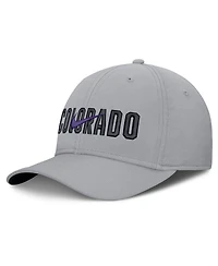 Nike Men's Gray Colorado Rockies Primetime Rise Dri-fit Flex Hat