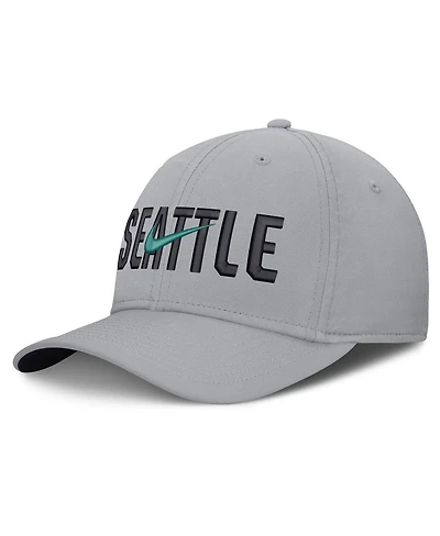 Nike Men's Gray Seattle Mariners Primetime Rise Dri-fit Flex Hat