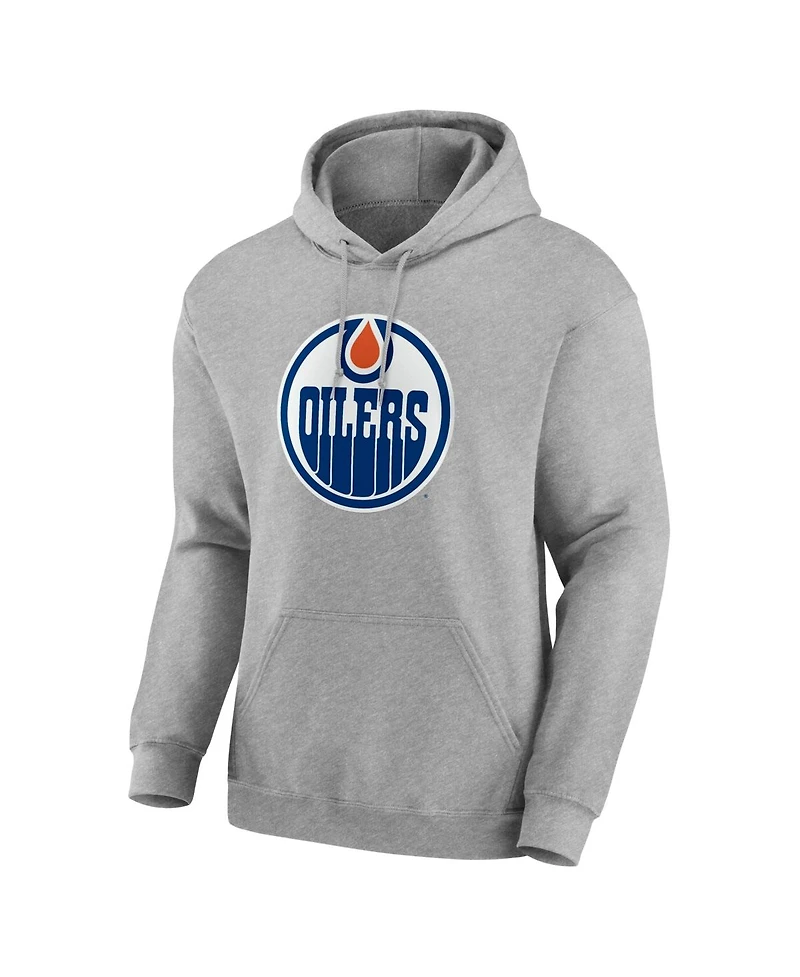 Logo Athletic Men's Heather Gray Edmonton Oilers Essential Hoodie