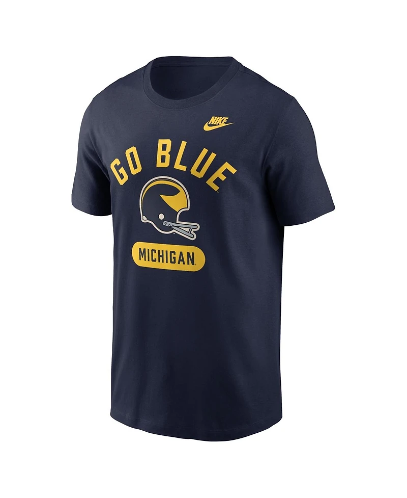 Nike Men's Navy Michigan Wolverines Legacy Arch Helmet T-Shirt
