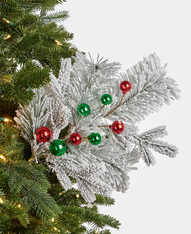 Holiday Lane Christmas Cheer Leaves with Ornaments Pick, Macy's Exclusive