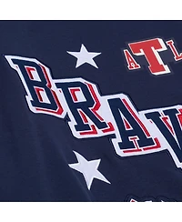 Mitchell & Ness Women's Navy Atlanta Braves Pep Rally Sweatshirt