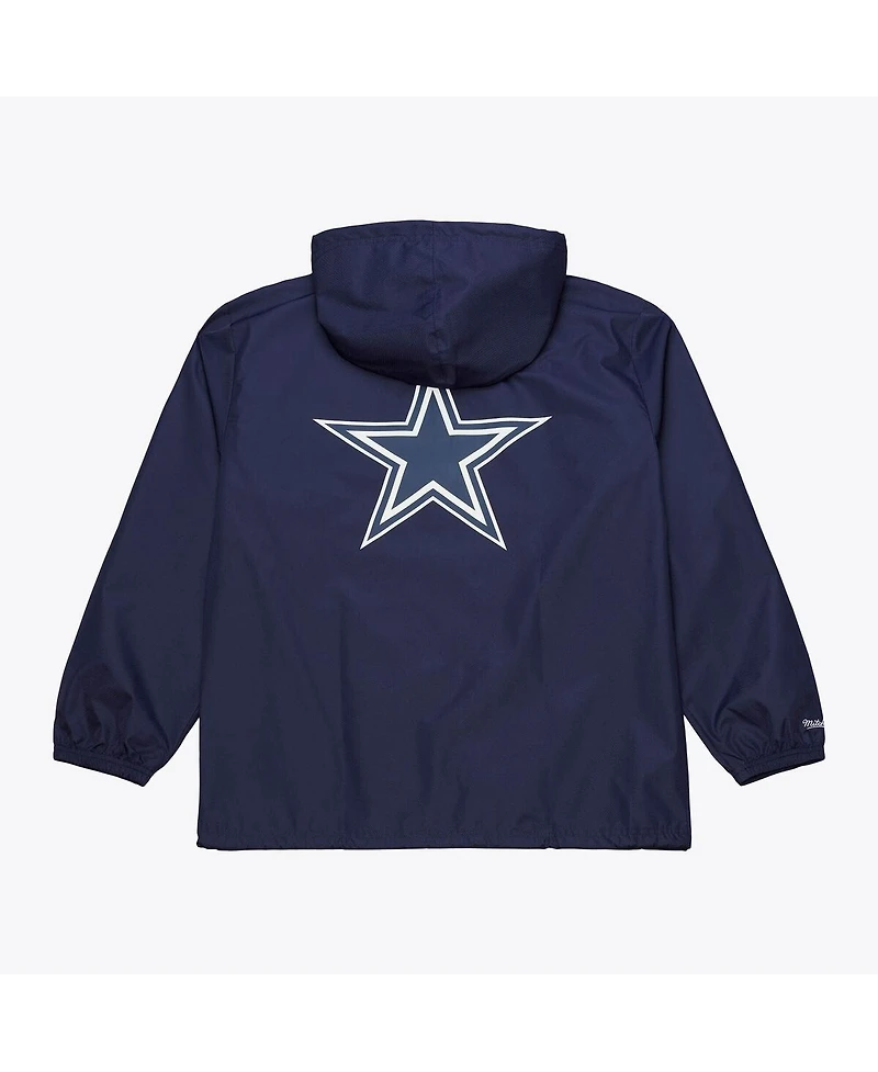 Mitchell & Ness Men's Navy Dallas Cowboys Full-Snap Hooded Coaches Jacket