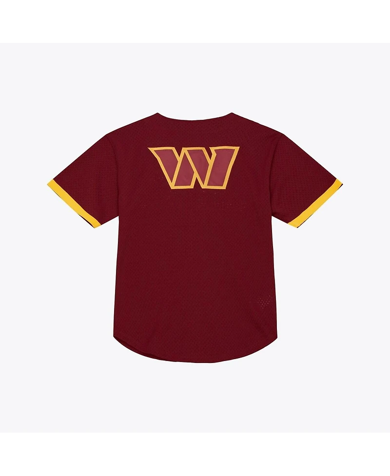 Mitchell & Ness Men's Burgundy Washington Commanders Head Coach Mesh Full-Button Fashion Jersey