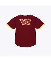 Mitchell & Ness Men's Burgundy Washington Commanders Head Coach Mesh Full-Button Fashion Jersey
