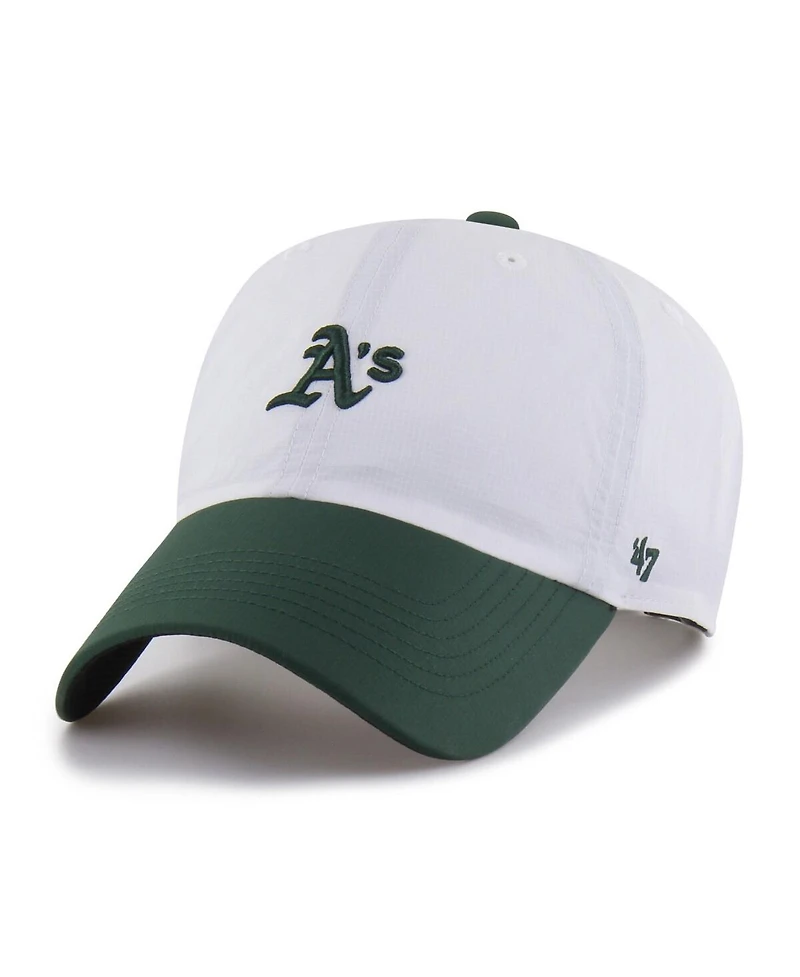 '47 Brand Men's White/Green Athletics Vista Mini Clean Up Brrr° Adjustable Hat