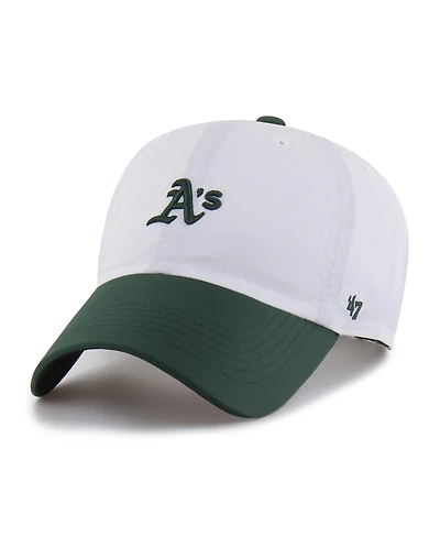 '47 Brand Men's White/Green Athletics Vista Mini Clean Up Brrr° Adjustable Hat