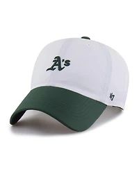 '47 Brand Men's White/Green Athletics Vista Mini Clean Up Brrr° Adjustable Hat
