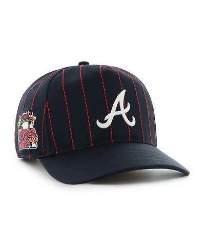 '47 Brand Men's x Rawlings Navy Atlanta Braves Pinstripe Hitch Adjustable Hat