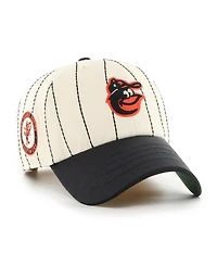 '47 Brand Men's x Rawlings Natural/Black Baltimore Orioles Pinstripe Clean Up Adjustable Hat