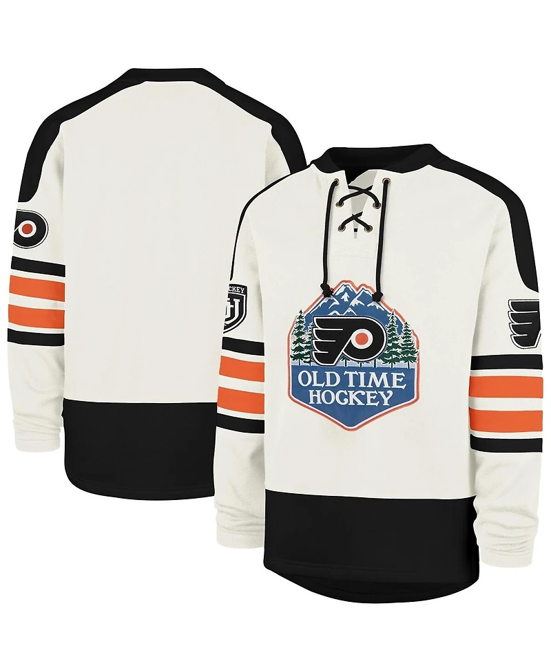 '47 Brand Men's Cream Philadelphia Flyers Pond Hockey Trio Eternal Lacer Sweatshirt