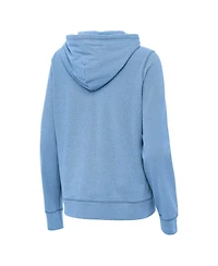 Antigua Women's Heather Powder Blue Chicago Cubs Alternate Logo Justice Pullover Hoodie