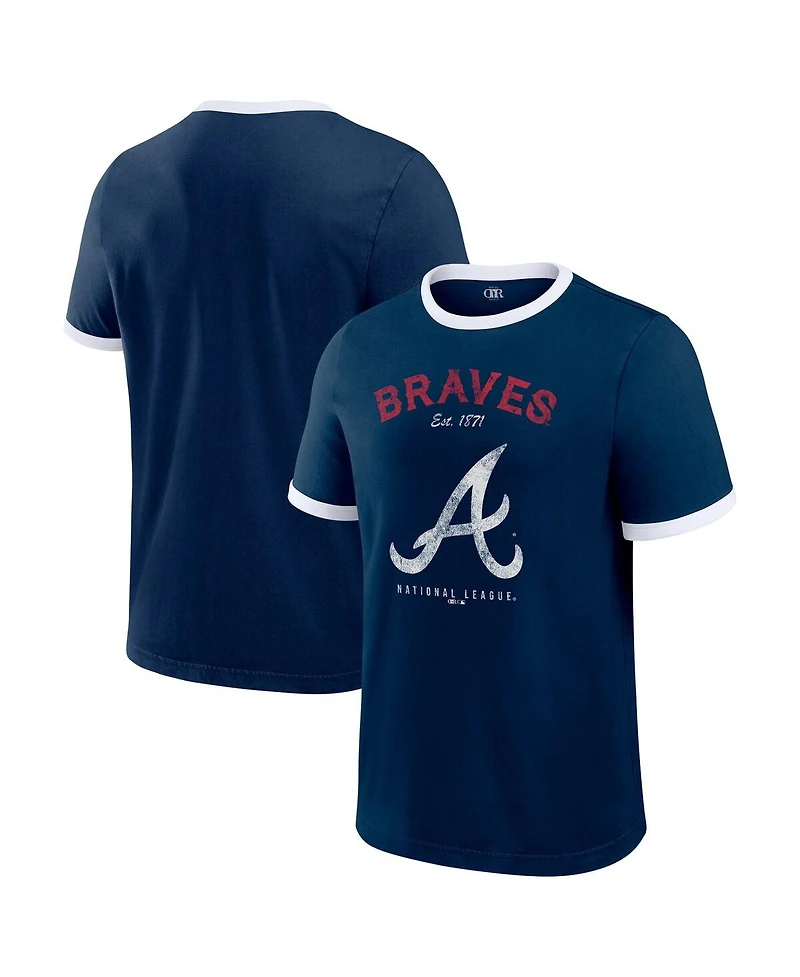 Darius Rucker Collection by Fanatics Men's Navy Atlanta Braves Washed Ringer T-Shirt