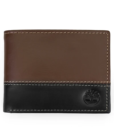 Timberland Men's Hunter Leather Two-Tone Passcase Commuter Wallet