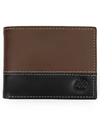 Timberland Men's Hunter Leather Two-Tone Passcase Commuter Wallet