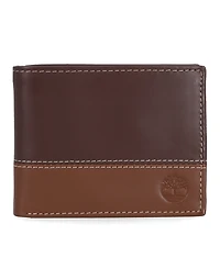 Timberland Men's Hunter Leather Two-Tone Passcase Commuter Wallet