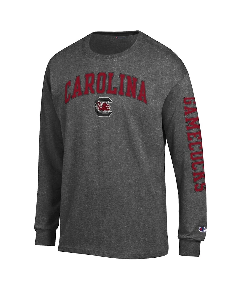 Champion Men's Charcoal South Carolina Gamecocks Arch Over Logo 2-Hit Long Sleeve T-Shirt