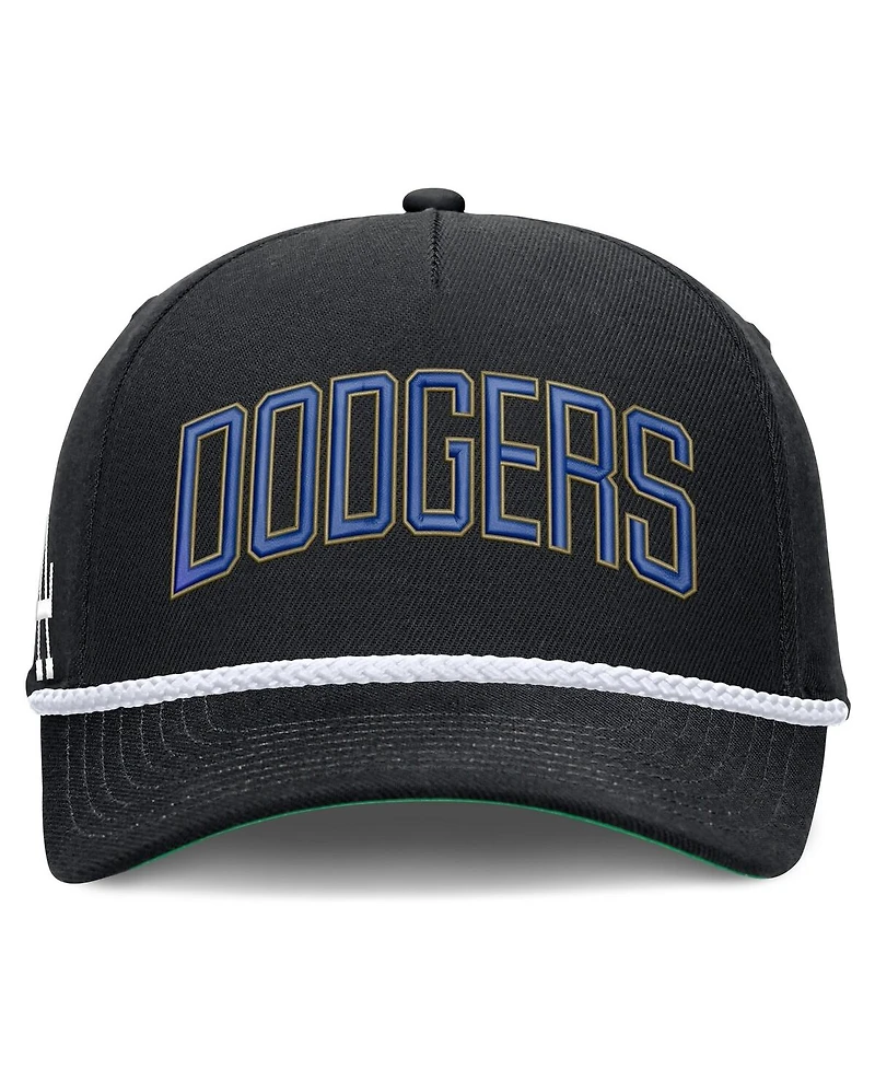 Nike Men's Black Los Angeles Dodgers Cooperstown Collection Rise Adjustable Hat
