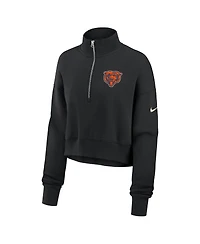 Nike Women's Chicago Bears Legacy Phoenix Fleece Cropped Half-Zip Sweatshirt