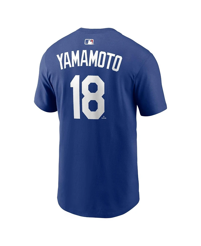 Nike Men's Yoshinobu Yamamoto Royal Los Angeles Dodgers Alternate Name and Number T-Shirt