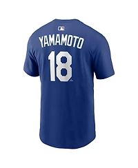 Nike Men's Yoshinobu Yamamoto Royal Los Angeles Dodgers Alternate Name and Number T-Shirt