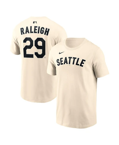 Nike Men's Cal Raleigh Natural Seattle Mariners Name and Number T-Shirt