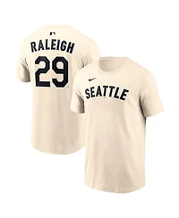 Nike Men's Cal Raleigh Natural Seattle Mariners Name and Number T-Shirt