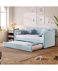 Sailvan Upholstered Daybed Sofa Bed Twin With Trundle and Wood Slat