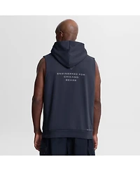 Nike Men's Navy Chicago Bears Sideline Standard Issue Dri-fit Sleeveless Hoodie