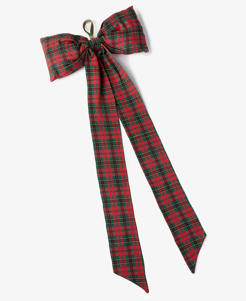 Holiday Lane Cozy Cabin Plaid Bow Ornament with Clip, Macy's Exclusive
