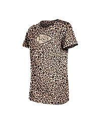 New Era Big Girls Tan Kansas City Chiefs Mom Me Leopard T-Shirt