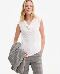 Anne Klein Women's Pleated Cowl-Neck Sleeveless Top