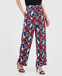 Anne Klein Women's Printed Pull-On Wide-Leg Pants