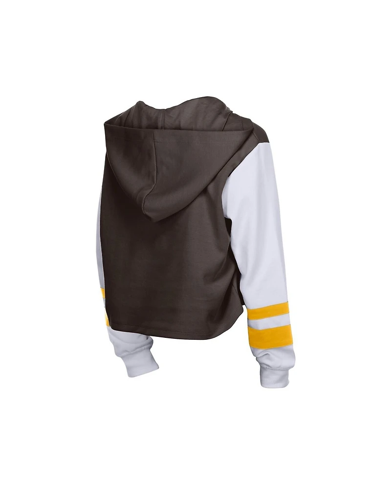 New Era Women's Brown San Diego Padres Boxy Lace-Up Hoodie
