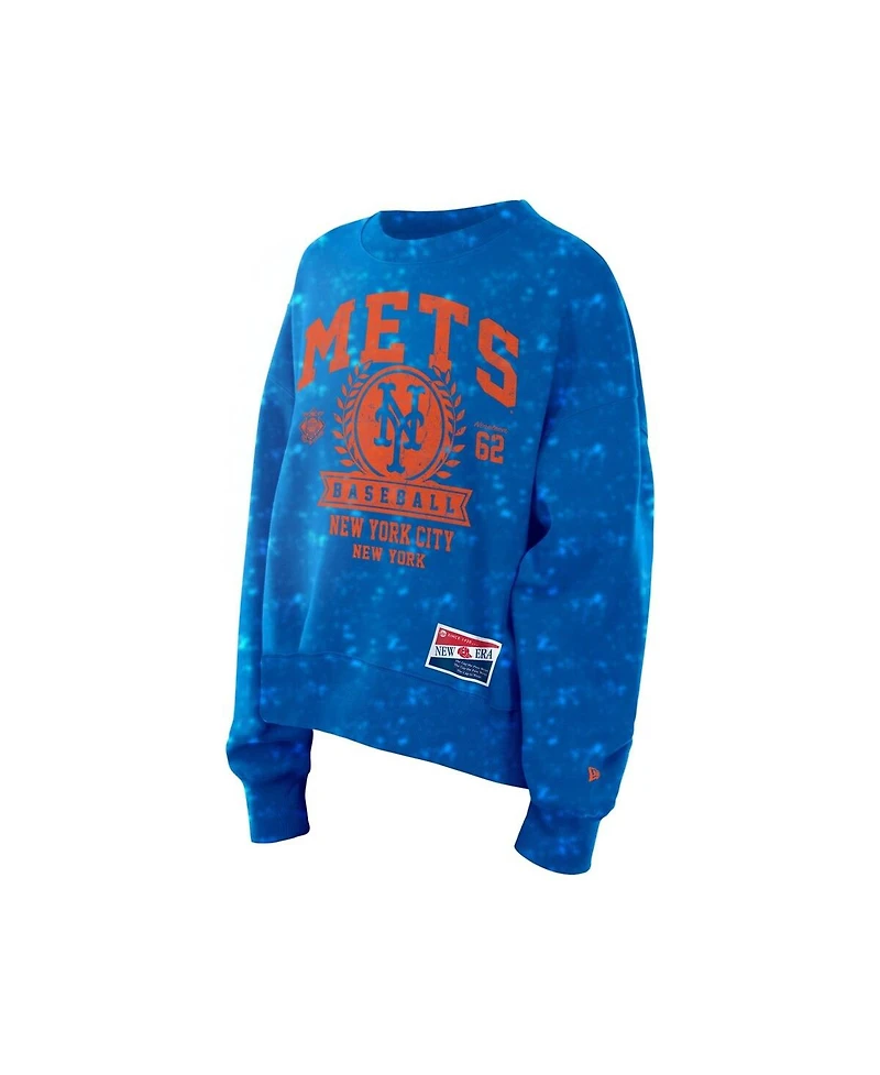 New Era Women's Royal York Mets Throwback Oversized Boxy Sweatshirt