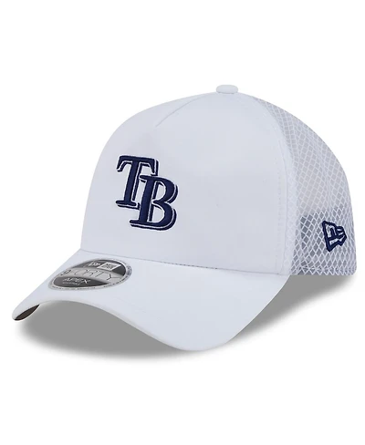 New Era Men's White Tampa Bay Rays 2026 Batting Practice Apex 9FORTY Adjustable Trucker Hat