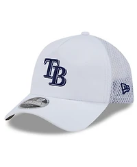 New Era Men's White Tampa Bay Rays 2026 Batting Practice Apex 9FORTY Adjustable Trucker Hat