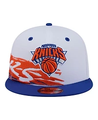 New Era Men's and Women's White/Blue New York Knicks Swept 9FIFTY Snapback Hat