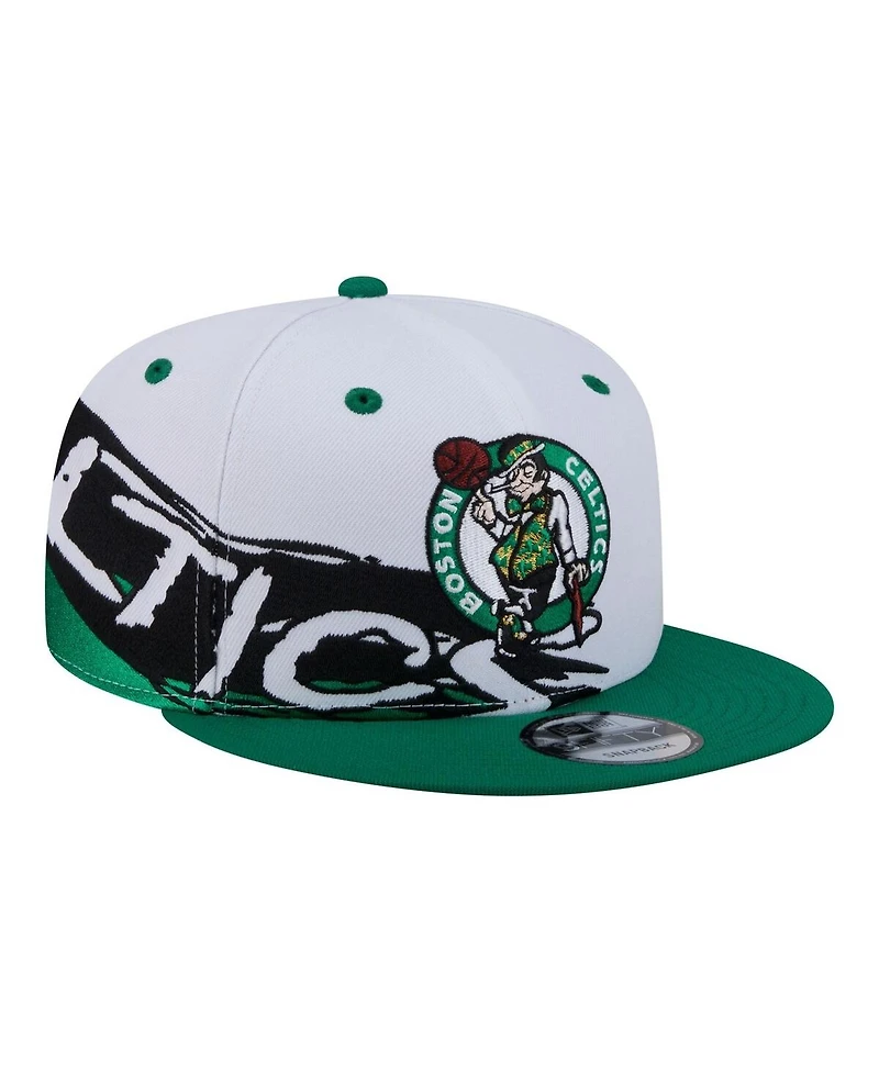 New Era Men's and Women's White/Kelly Green Boston Celtics Swept 9FIFTY Snapback Hat