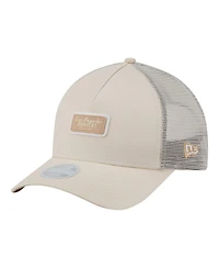 New Era Women's Light Beige Los Angeles Dodgers Tonal Patch 9FORTY M-Crown A-Frame Trucker Adjustable Hat