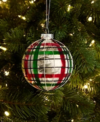 Holiday Lane Cozy Cabin Plaid Ball Ornament, Macy's Exclusive