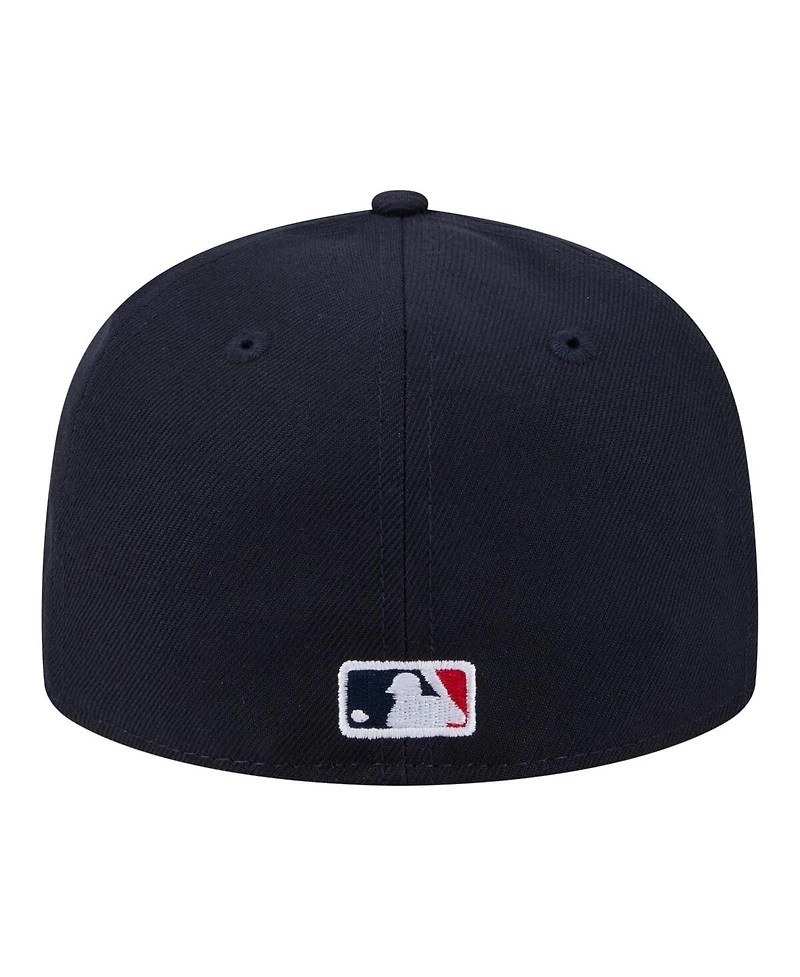 New Era Men's Navy Atlanta Braves Hidden Hit 59FIFTY Fitted Hat